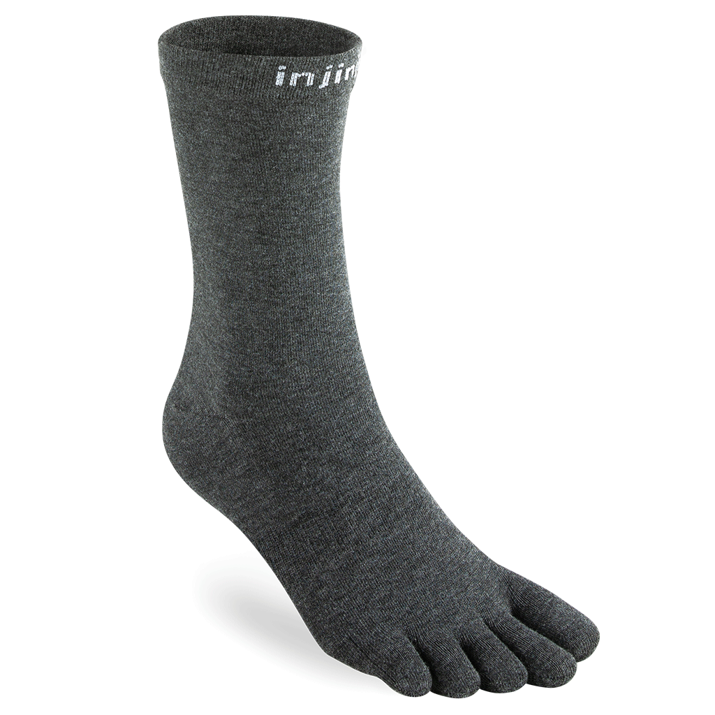 Injinji Coolmax Lightweight Crew Toe Sock Liners (Unisex) - Black ...