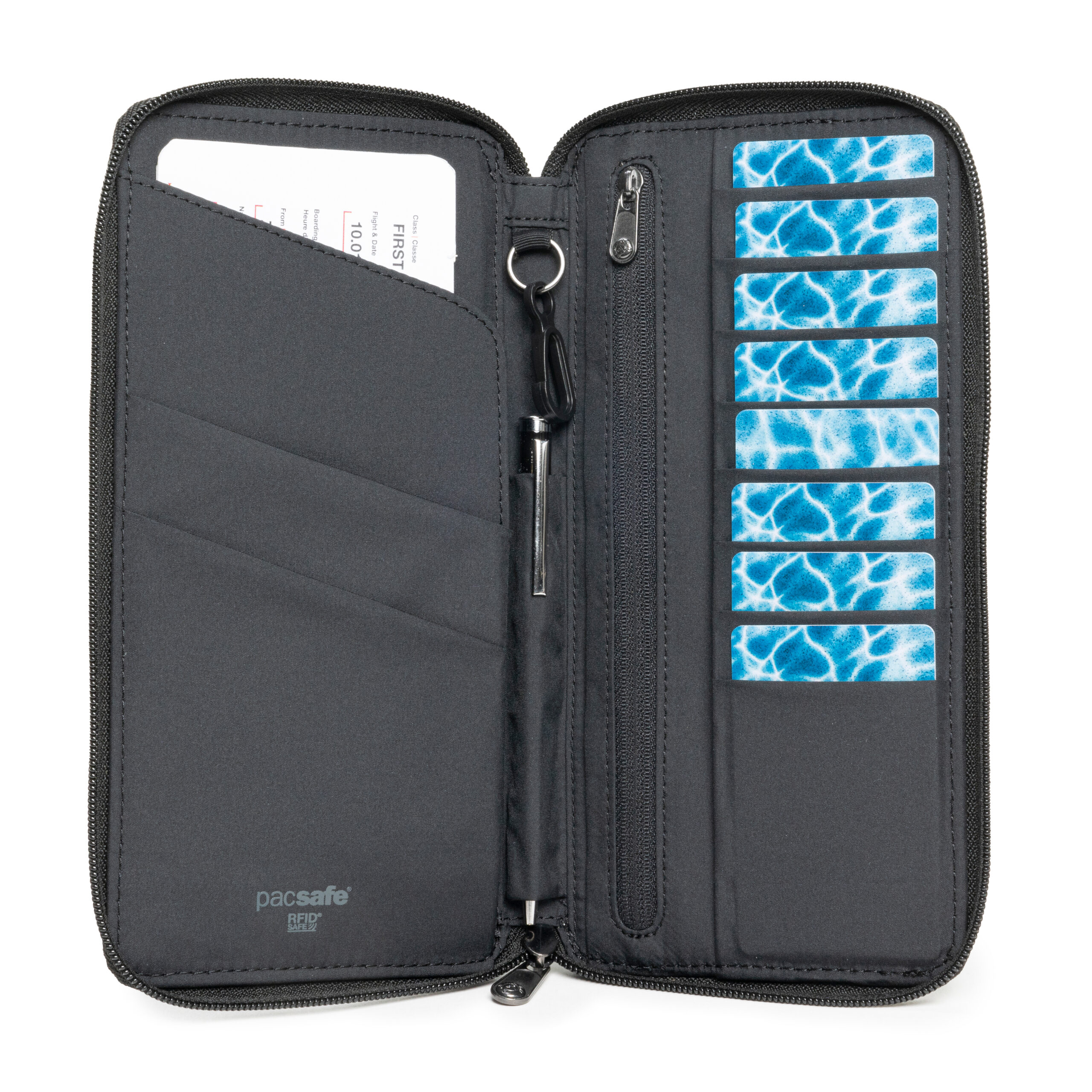 Pacsafe RFIDsafe Travel Wallet - Black - Aspire Adventure Equipment